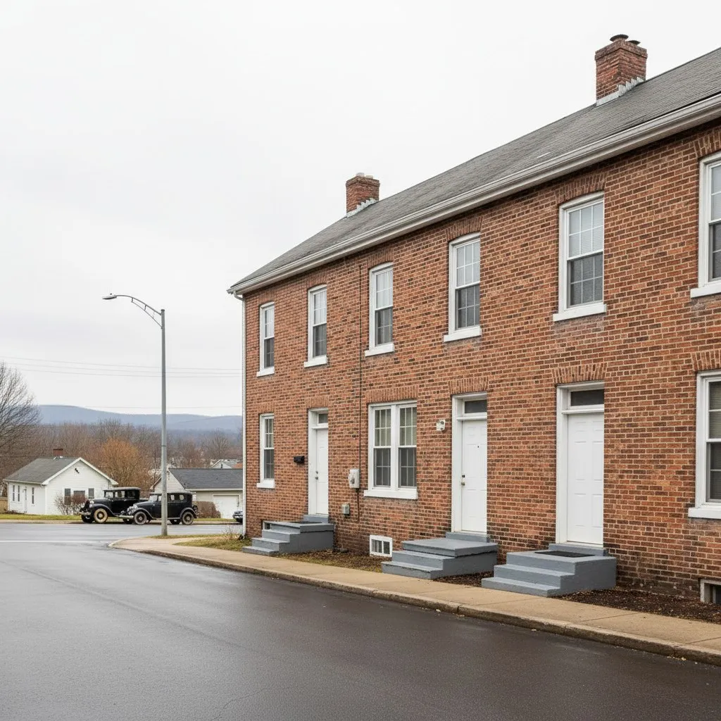 Quiet residential street in Cressona, Pennsylvania