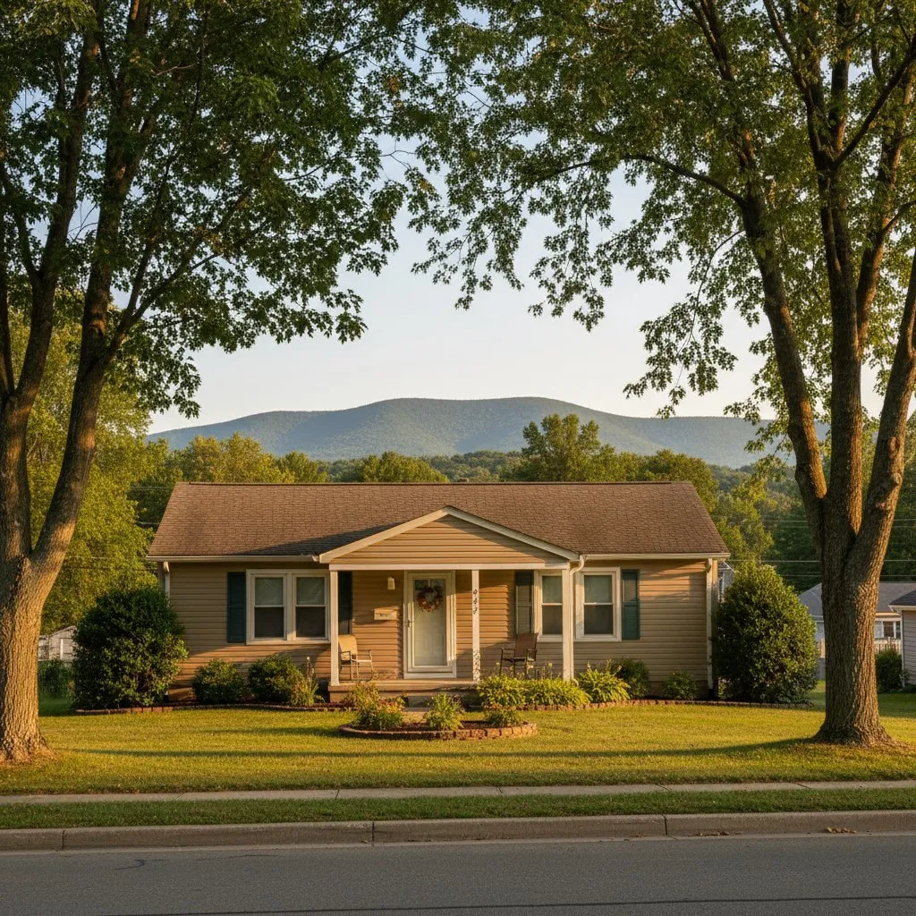 Quiet residential street in Hamburg, Pennsylvania