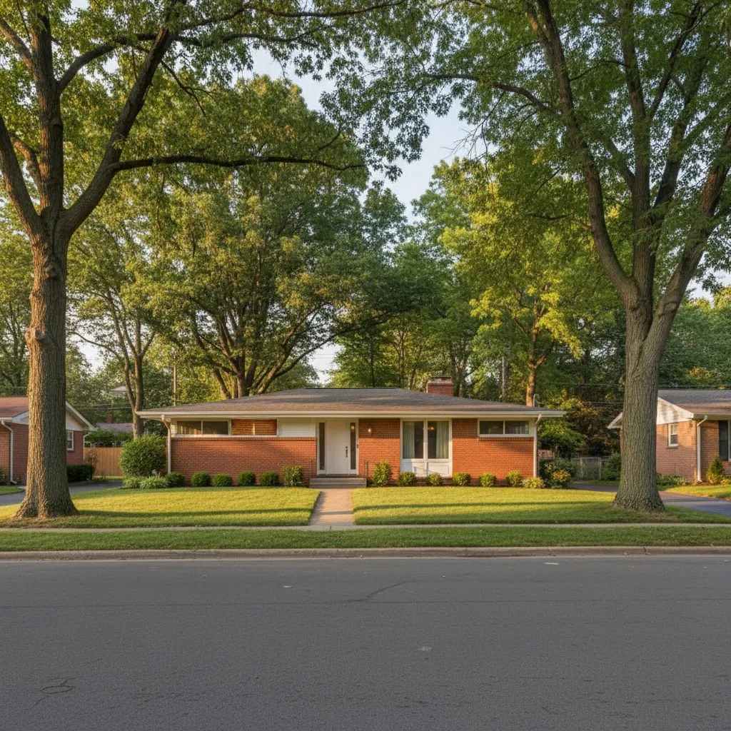 Quiet residential street in Hershey, Pennsylvania