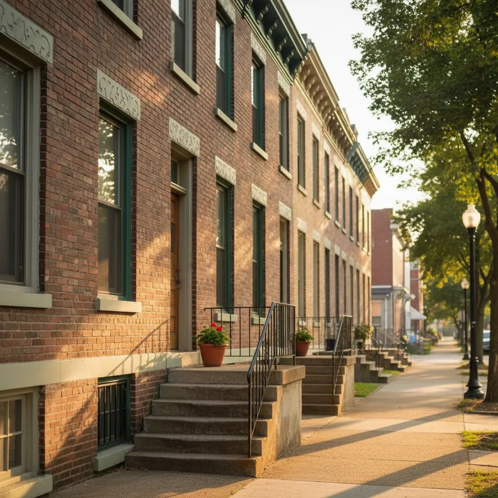 Quiet residential street in Lebanon, Pennsylvania