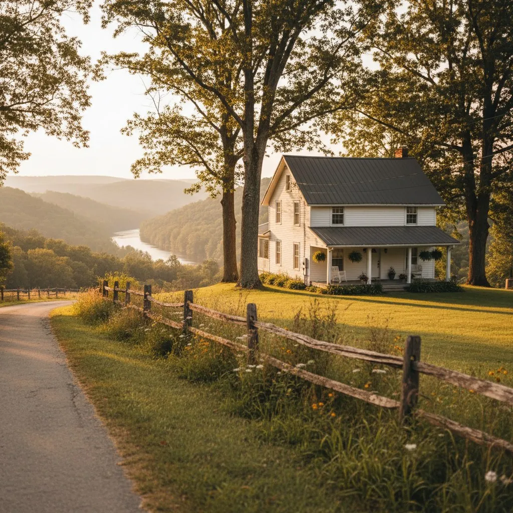 Quiet residential street in Mohrsville, Pennsylvania