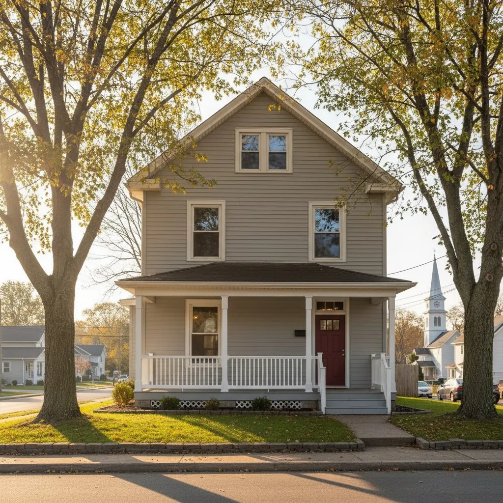 Quiet residential street in Palmyra, Pennsylvania