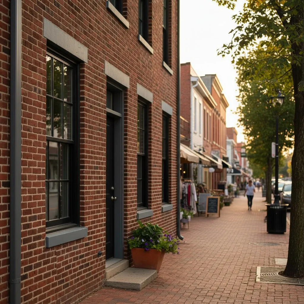 Quiet residential street in Phoenixville, Pennsylvania