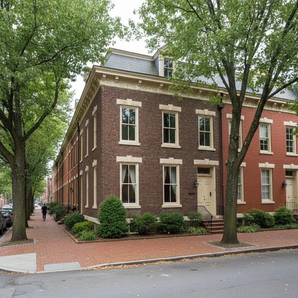 Quiet residential street in Pottstown, Pennsylvania