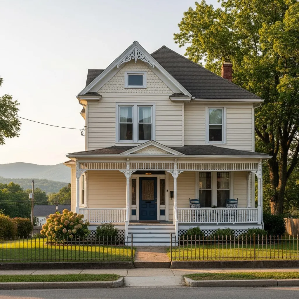 Quiet residential street in Shoemakersville, Pennsylvania