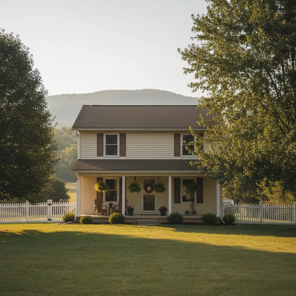 Quiet residential street in Wernersville, Pennsylvania