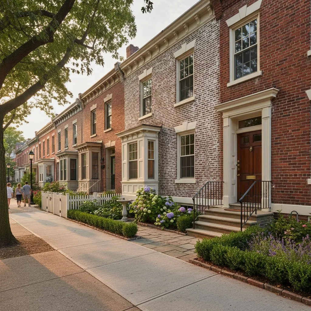 Quiet residential street in West Reading, Pennsylvania